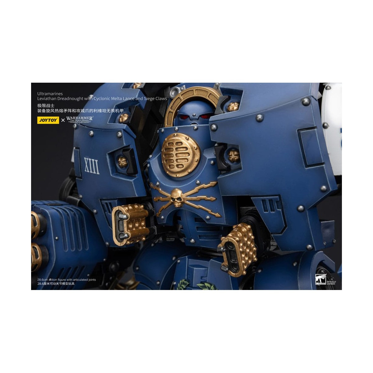 JoyToy - Marines Espaciales - Ultramarines - Leviatán Dreadnought con Lanza Melta Ciclónica y Garras de Asedio 1/18