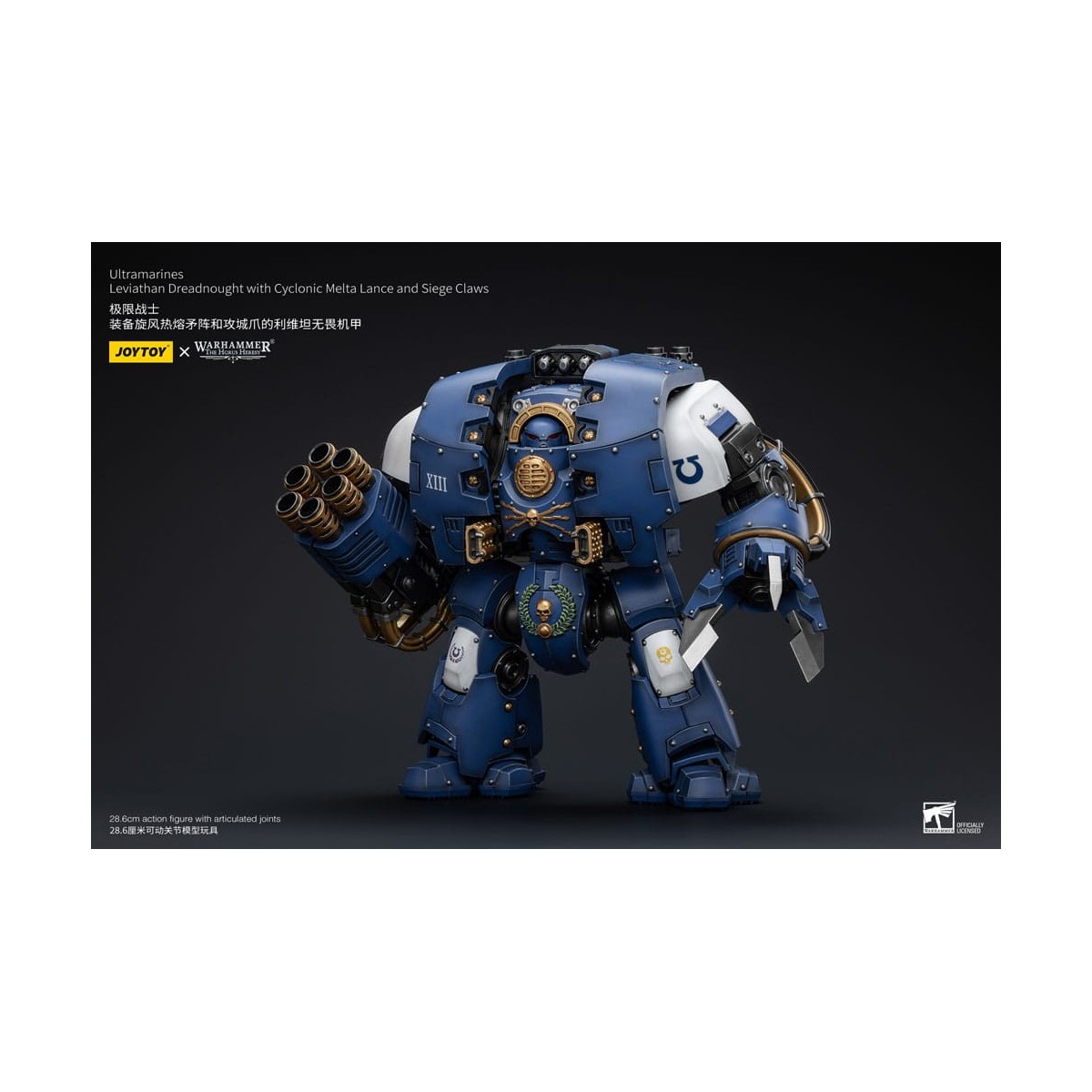 JoyToy - Marines Espaciales - Ultramarines - Leviatán Dreadnought con Lanza Melta Ciclónica y Garras de Asedio 1/18