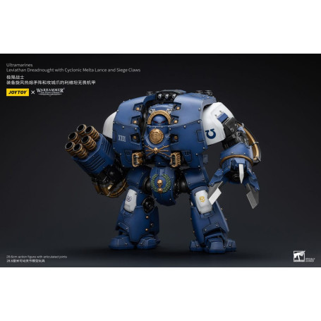 JoyToy - Marines Espaciales - Ultramarines - Leviatán Dreadnought con Lanza Melta Ciclónica y Garras de Asedio 1/18