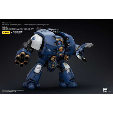 JoyToy - Marines Espaciales - Ultramarines - Leviatán Dreadnought con Lanza Melta Ciclónica y Garras de Asedio 1/18