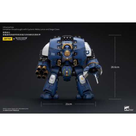 JoyToy - Marines Espaciales - Ultramarines - Leviatán Dreadnought con Lanza Melta Ciclónica y Garras de Asedio 1/18