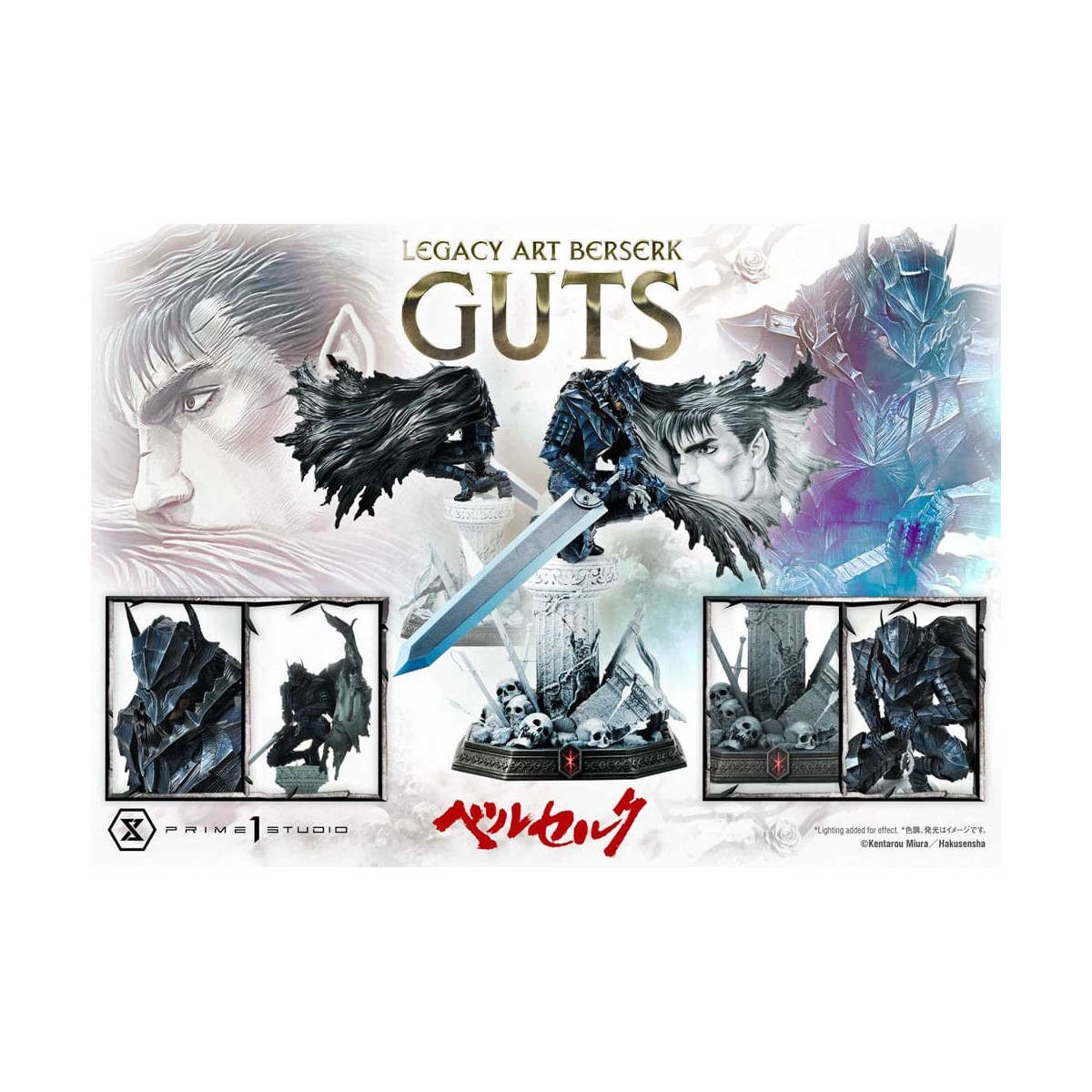 Prime 1 Studio Berserk - Kentaro Miura Legacy Art Berserker GUTS Bonus Version Estatua a escala 1/6