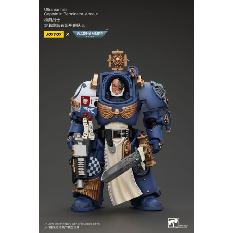 JoyToy - Marines Espaciales - Ultramarines - Ultramarines Capitán Con Armadura Terminator 1/18
