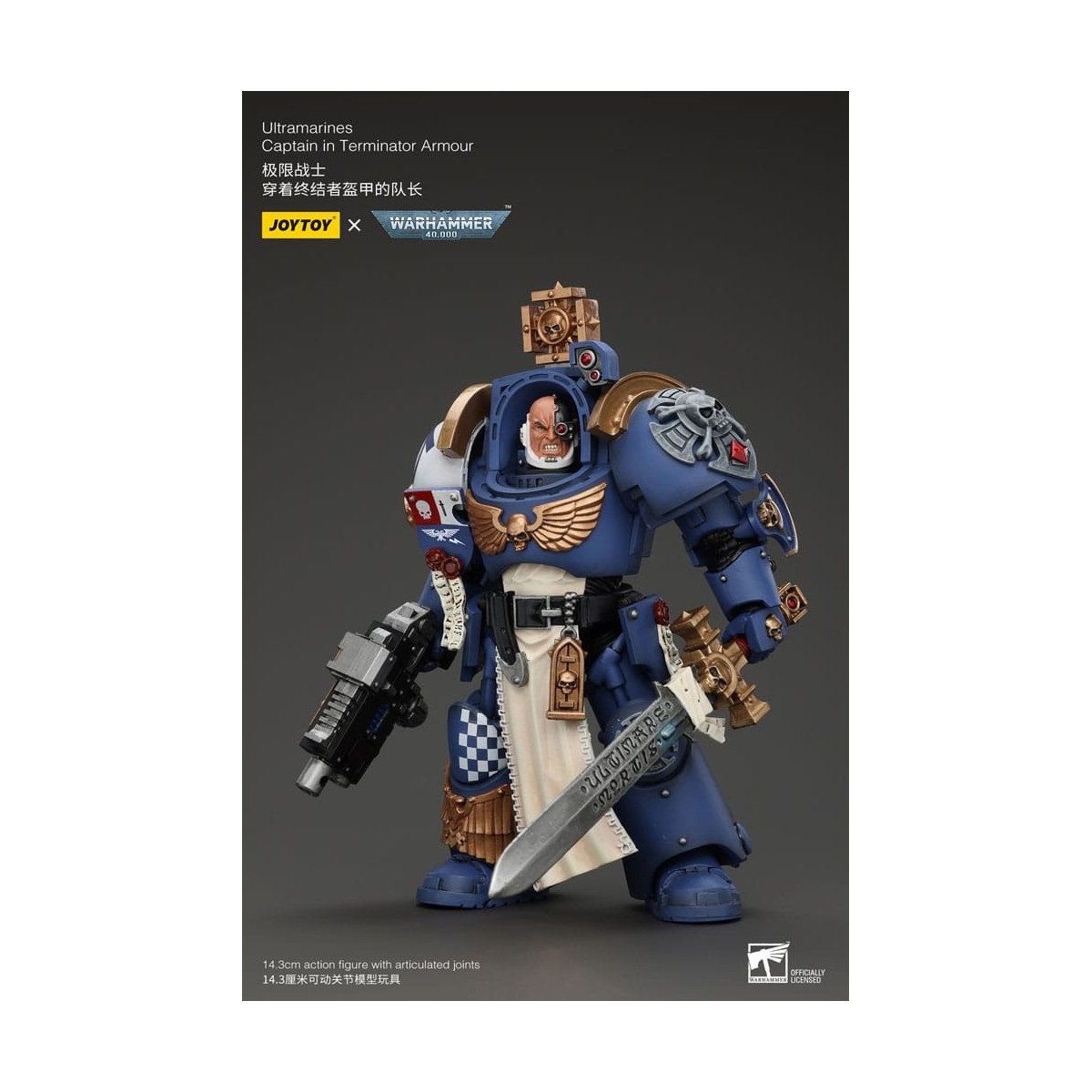 JoyToy - Marines Espaciales - Ultramarines - Ultramarines Capitán Con Armadura Terminator 1/18