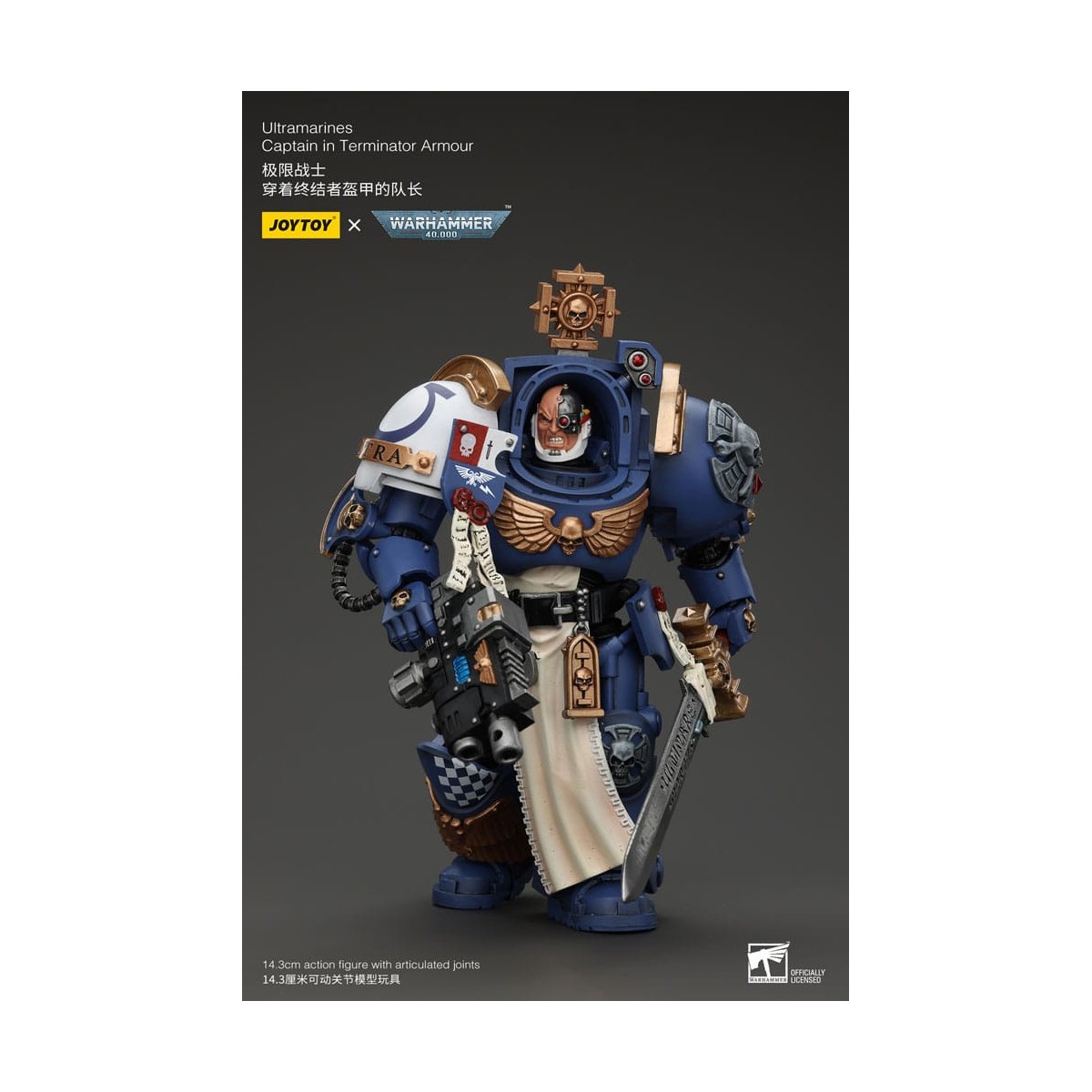 JoyToy - Marines Espaciales - Ultramarines - Ultramarines Capitán Con Armadura Terminator 1/18