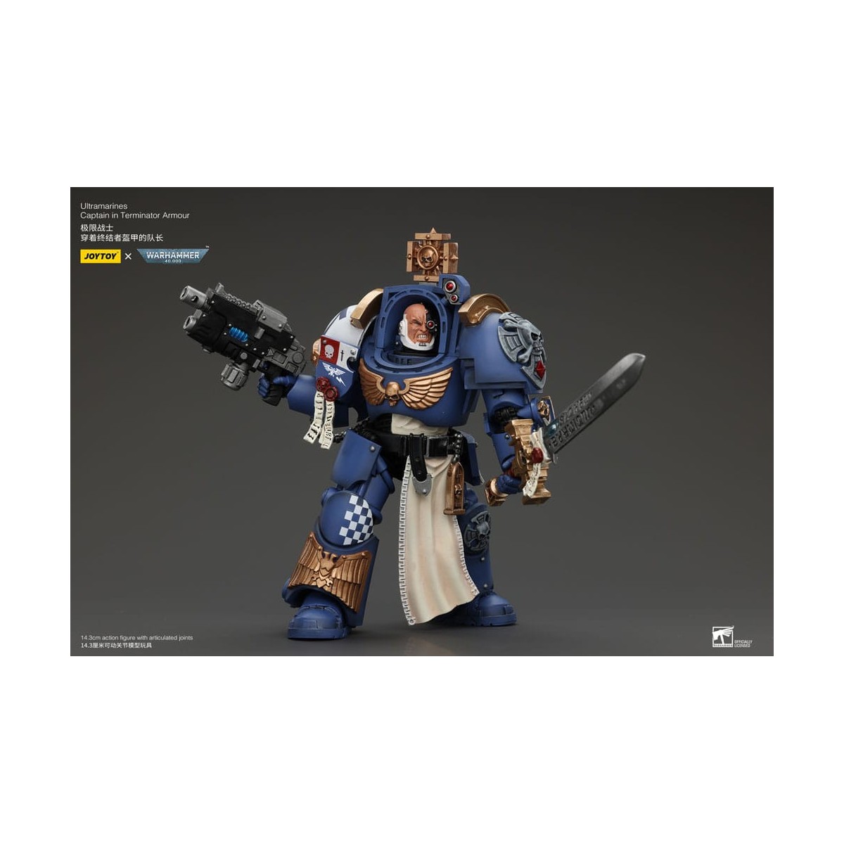 JoyToy - Marines Espaciales - Ultramarines - Ultramarines Capitán Con Armadura Terminator 1/18