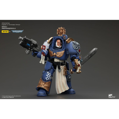 JoyToy - Marines Espaciales - Ultramarines - Ultramarines Capitán Con Armadura Terminator 1/18