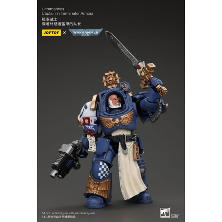 JoyToy - Marines Espaciales - Ultramarines - Ultramarines Capitán Con Armadura Terminator 1/18