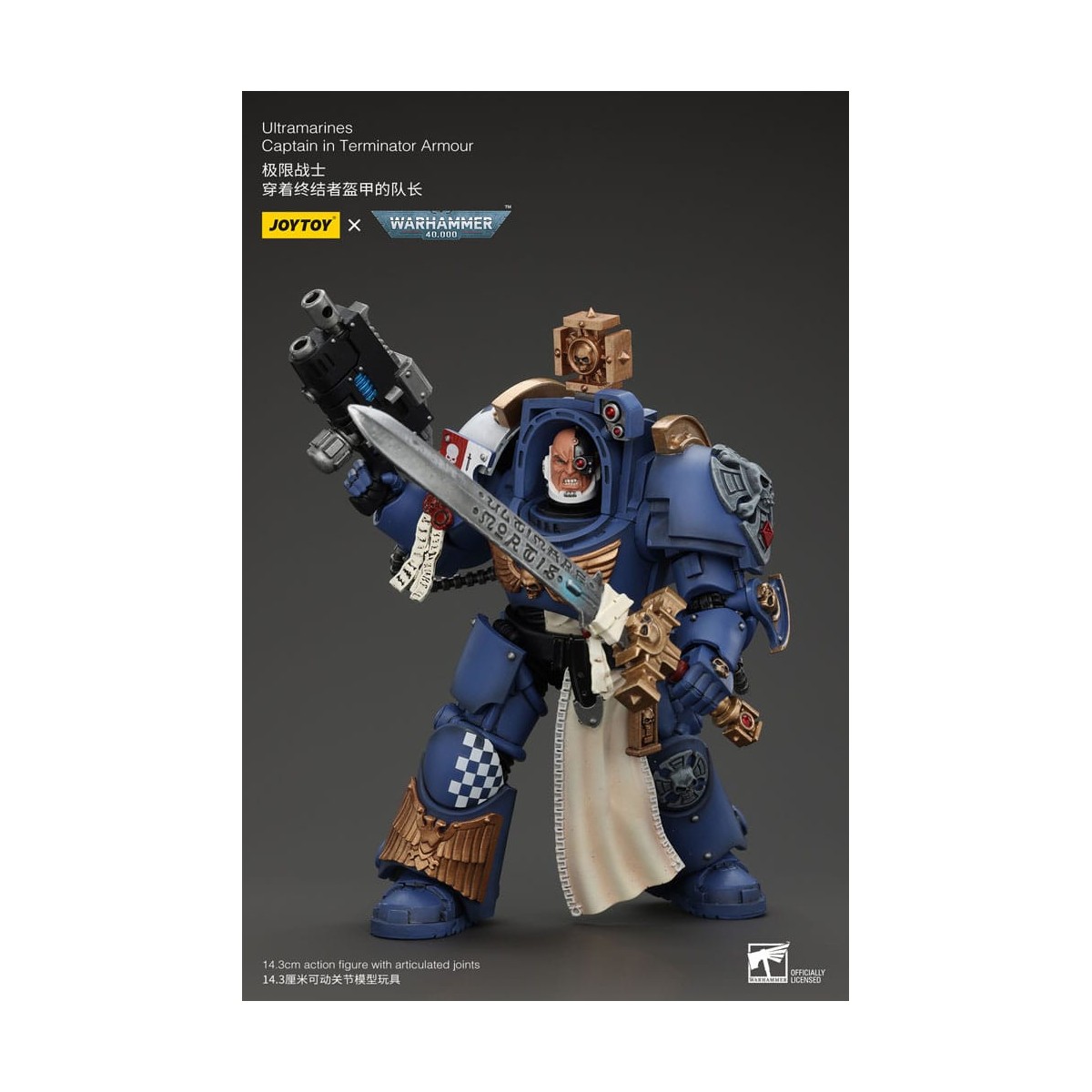 JoyToy - Marines Espaciales - Ultramarines - Ultramarines Capitán Con Armadura Terminator 1/18
