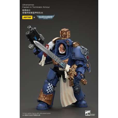 JoyToy - Marines Espaciales - Ultramarines - Ultramarines Capitán Con Armadura Terminator 1/18