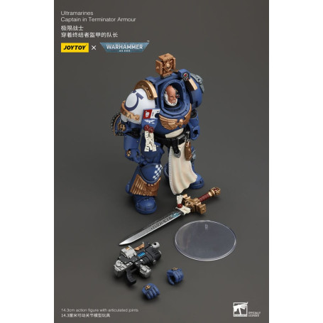 JoyToy - Marines Espaciales - Ultramarines - Ultramarines Capitán Con Armadura Terminator 1/18