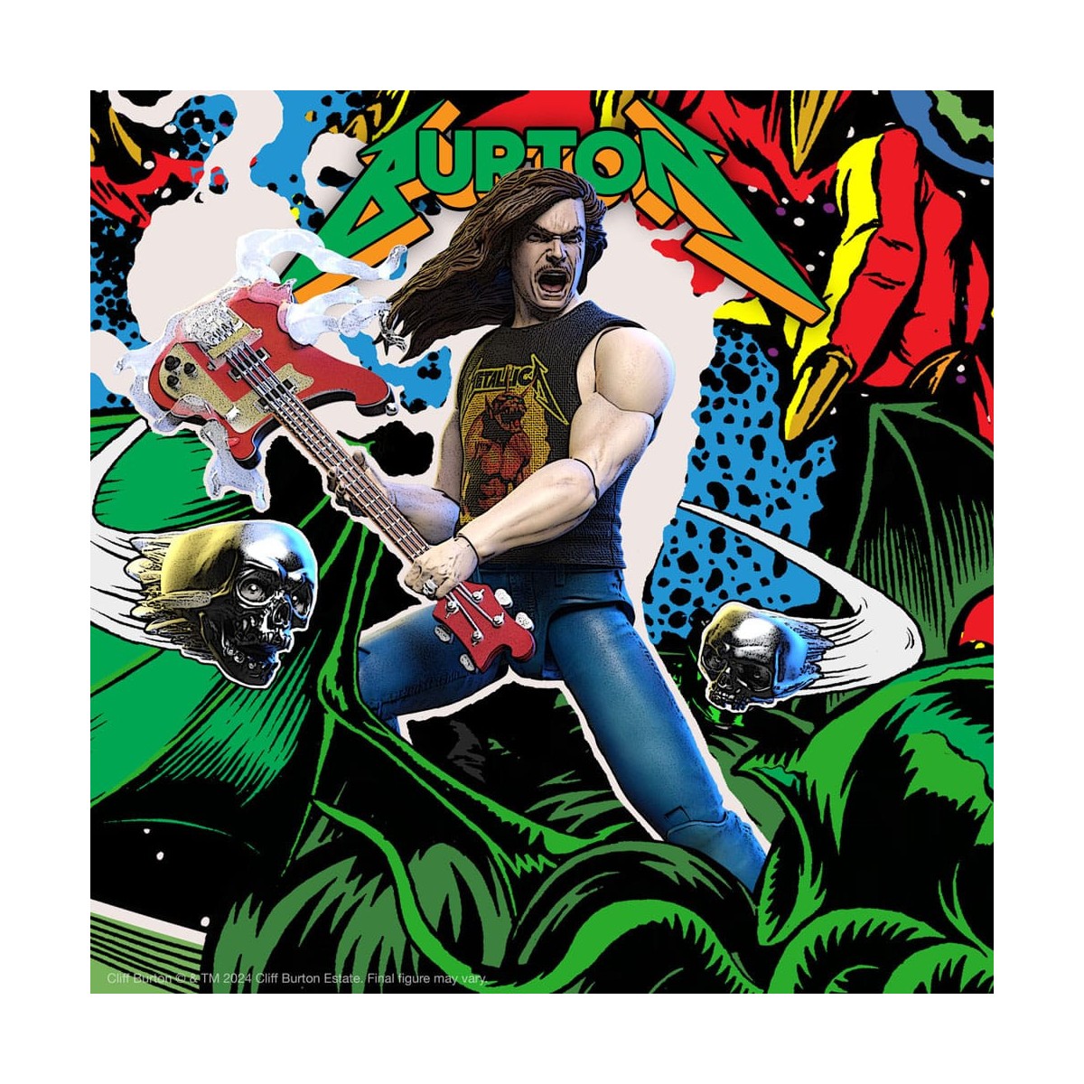 Super 7 - Metallica Wave 2 - Ultimates Cliff Burton "Póster Superhéroe