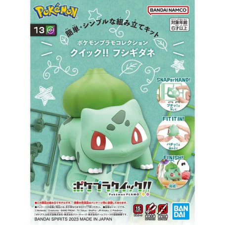 Bandai - Pokepla 13 - BULBIZARRE Model Kit Pokemon - Bulbasaur- Fushigidane