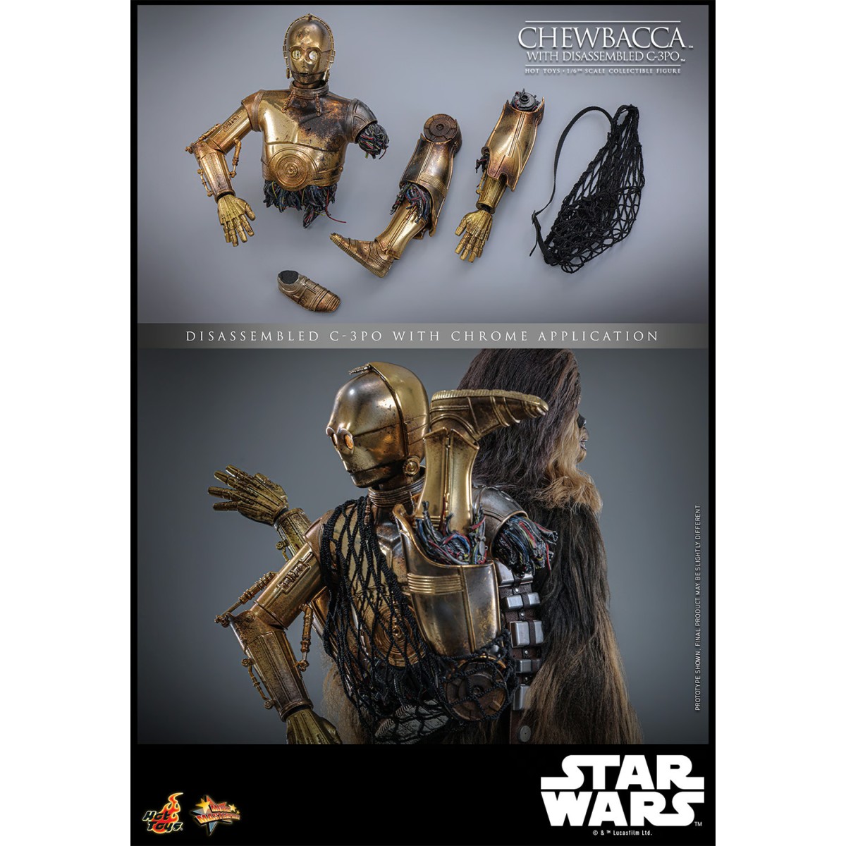 Hot toys Star Wars: Chewbacca con C-3PO desmontado MMS 1/6 - El Imperio Contraataca
