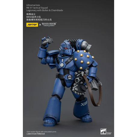 JoyToy - Ultramarines - Legión MKVI Escuadra Táctica Legionario con Bolter y Chainblade 1/18 - La Herejía de Horus