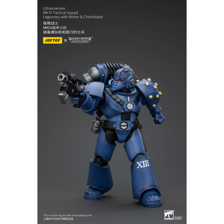 JoyToy - Ultramarines - Legión MKVI Escuadra Táctica Legionario con Bolter y Chainblade 1/18 - La Herejía de Horus