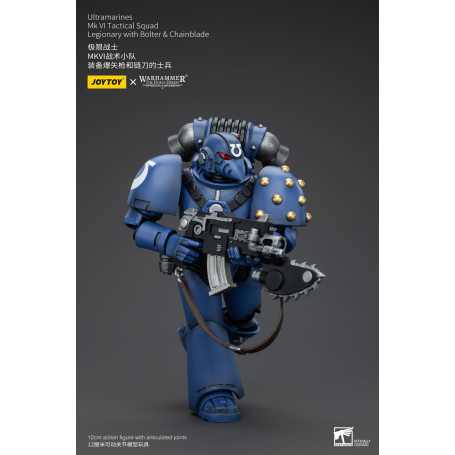 JoyToy - Ultramarines - Legión MKVI Escuadra Táctica Legionario con Bolter y Chainblade 1/18 - La Herejía de Horus
