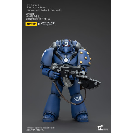 JoyToy - Ultramarines - Legión MKVI Escuadra Táctica Legionario con Bolter y Chainblade 1/18 - La Herejía de Horus