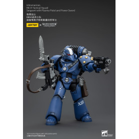 JoyToy - Ultramarines - Sargento de Escuadra Táctica MKVI de la Legión con Pistola de Plasma y Espada de Poder 1/18