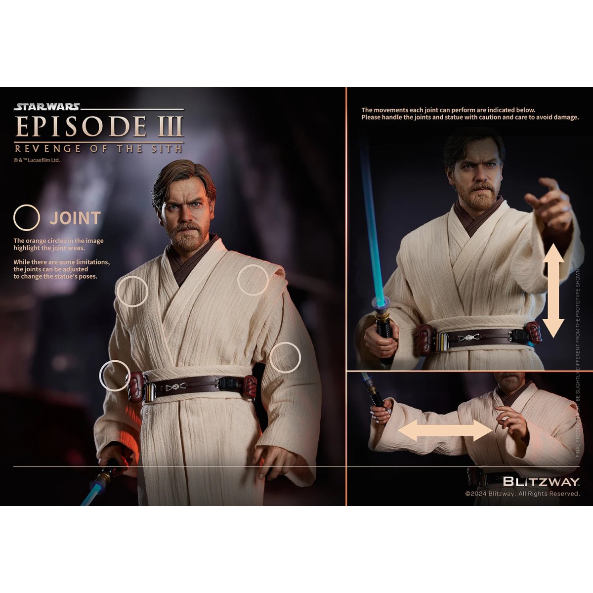 Estatua Blitzway Superb Scale - Obi-Wan Kenobi Versión Estándar 1/4 - Star Wars Episodio III