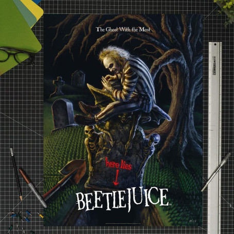 Impresión Sideshow Beetlejuice - Impresión artística El fantasma con más - 46 x 61 cm - sin marco