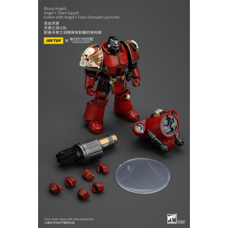 JoyToy Space Marines - Blood Angels - Escuadra Angel's Tears - Erelim con Lanzagranadas Angel's Tears 1/18
