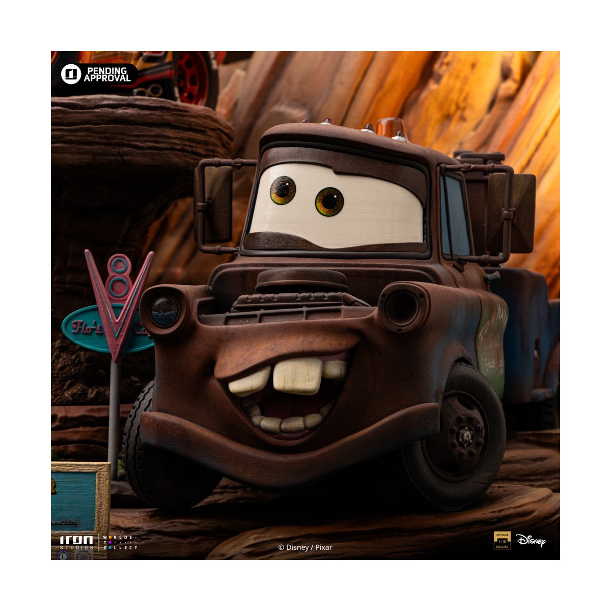 Iron Studios - Disney Pixar - Deluxe Art Scale Rayo McQueen y Remolque Mater 1/10 - Cars