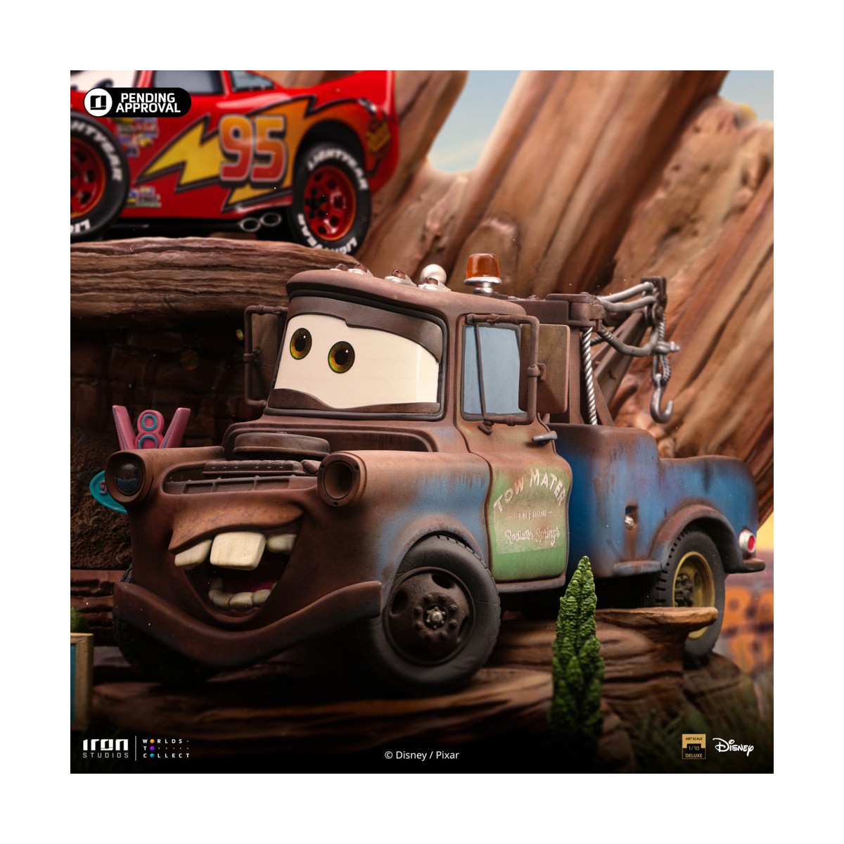 Iron Studios - Disney Pixar - Deluxe Art Scale Rayo McQueen y Remolque Mater 1/10 - Cars