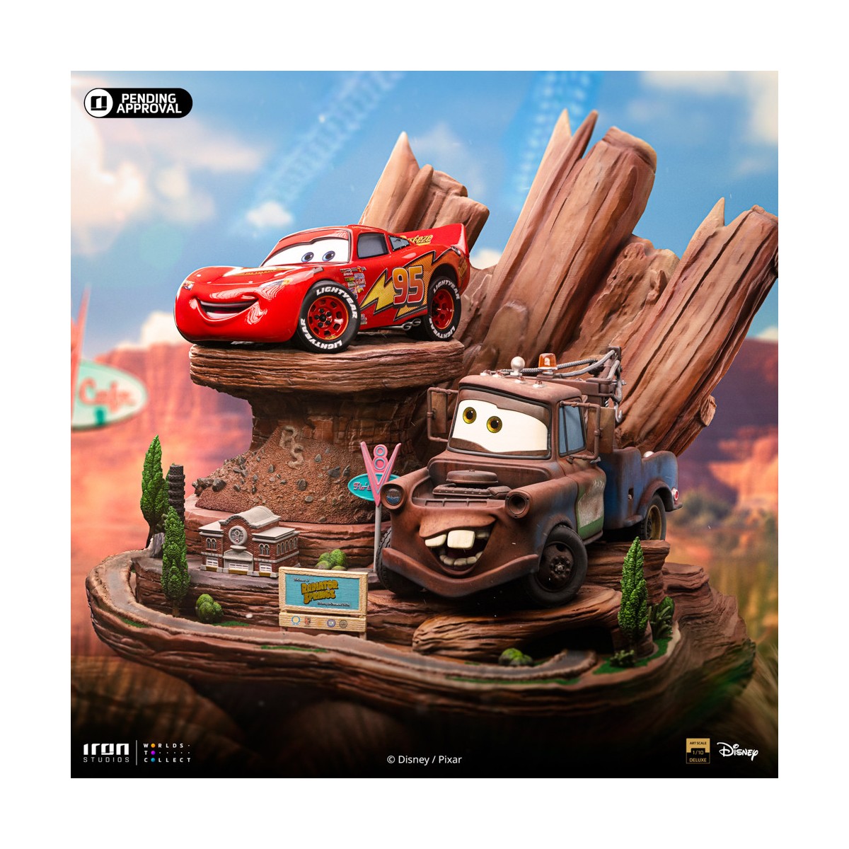 Iron Studios - Disney Pixar - Deluxe Art Scale Rayo McQueen y Remolque Mater 1/10 - Cars