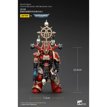 JoyToy Marines Espaciales del Caos - Comedores del Mundo Khorne Berzerker con Berzerker lcon 1/18 - Warhammer 40K