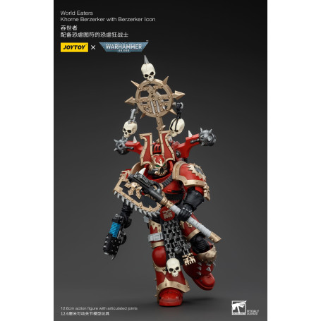 JoyToy Marines Espaciales del Caos - Comedores del Mundo Khorne Berzerker con Berzerker lcon 1/18 - Warhammer 40K