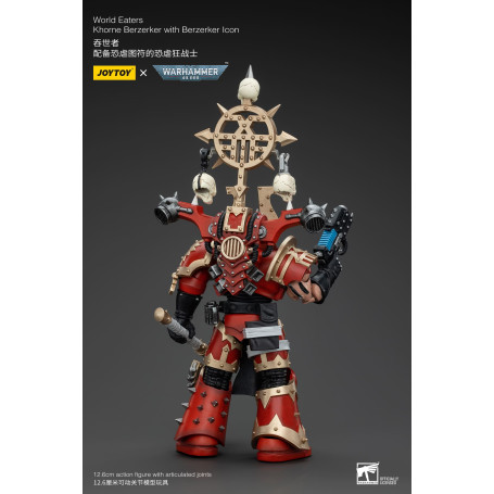 JoyToy Marines Espaciales del Caos - Comedores del Mundo Khorne Berzerker con Berzerker lcon 1/18 - Warhammer 40K