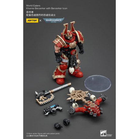 JoyToy Marines Espaciales del Caos - Comedores del Mundo Khorne Berzerker con Berzerker lcon 1/18 - Warhammer 40K