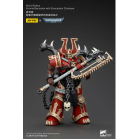 JoyToy Marines Espaciales del Caos - Comedores del Mundo Khorne Berzerker con Eviscerator Chainaxe 1/18 - Warhammer 40K