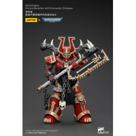 JoyToy Marines Espaciales del Caos - Comedores del Mundo Khorne Berzerker con Eviscerator Chainaxe 1/18 - Warhammer 40K