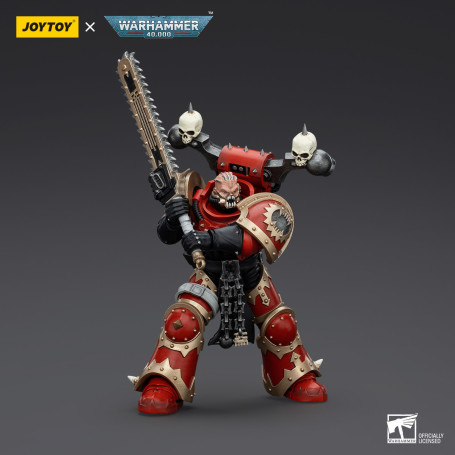 JoyToy Marines Espaciales del Caos - Comedores del Mundo Khorne Berzerker con Eviscerator Chainsword 1/18 - Warhammer 40K