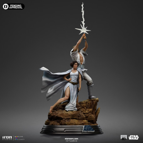 Iron Studios Star Wars - Luke & Leia Movie Poster - Deluxe Art Escala 1/10