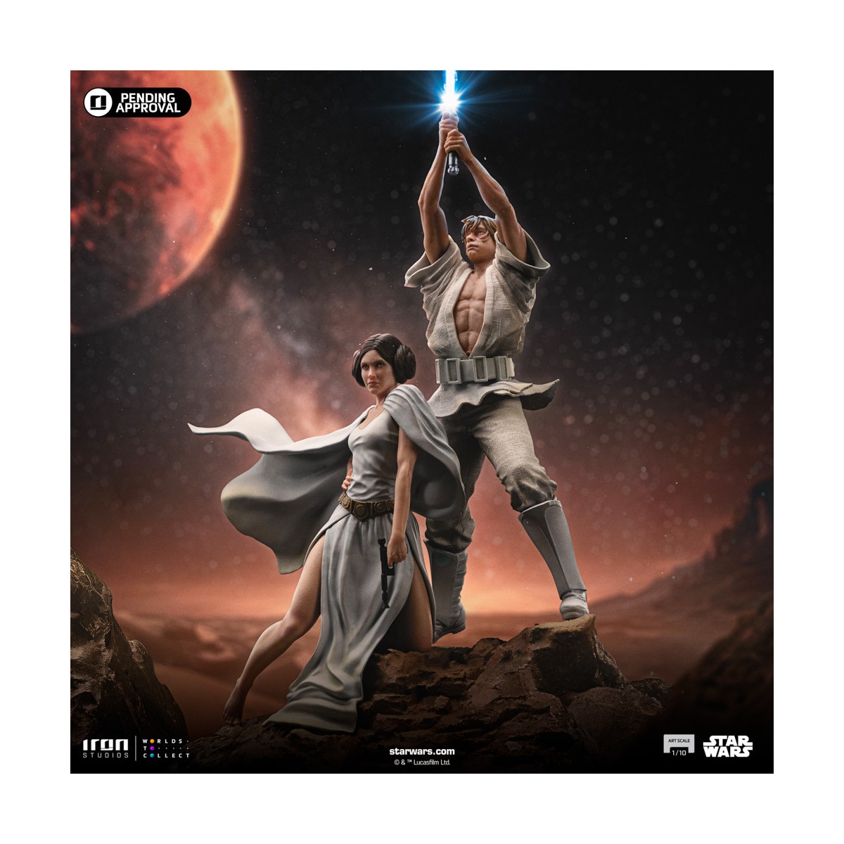 Iron Studios Star Wars - Luke & Leia Movie Poster - Deluxe Art Escala 1/10