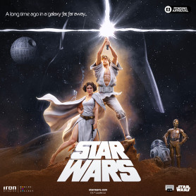 Iron Studios Star Wars - Luke & Leia Movie Poster - Deluxe Art Escala 1/10