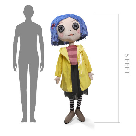 Kidrobot Coraline - Coraline con ojos de botón - Muñeca tamaño real 1/1