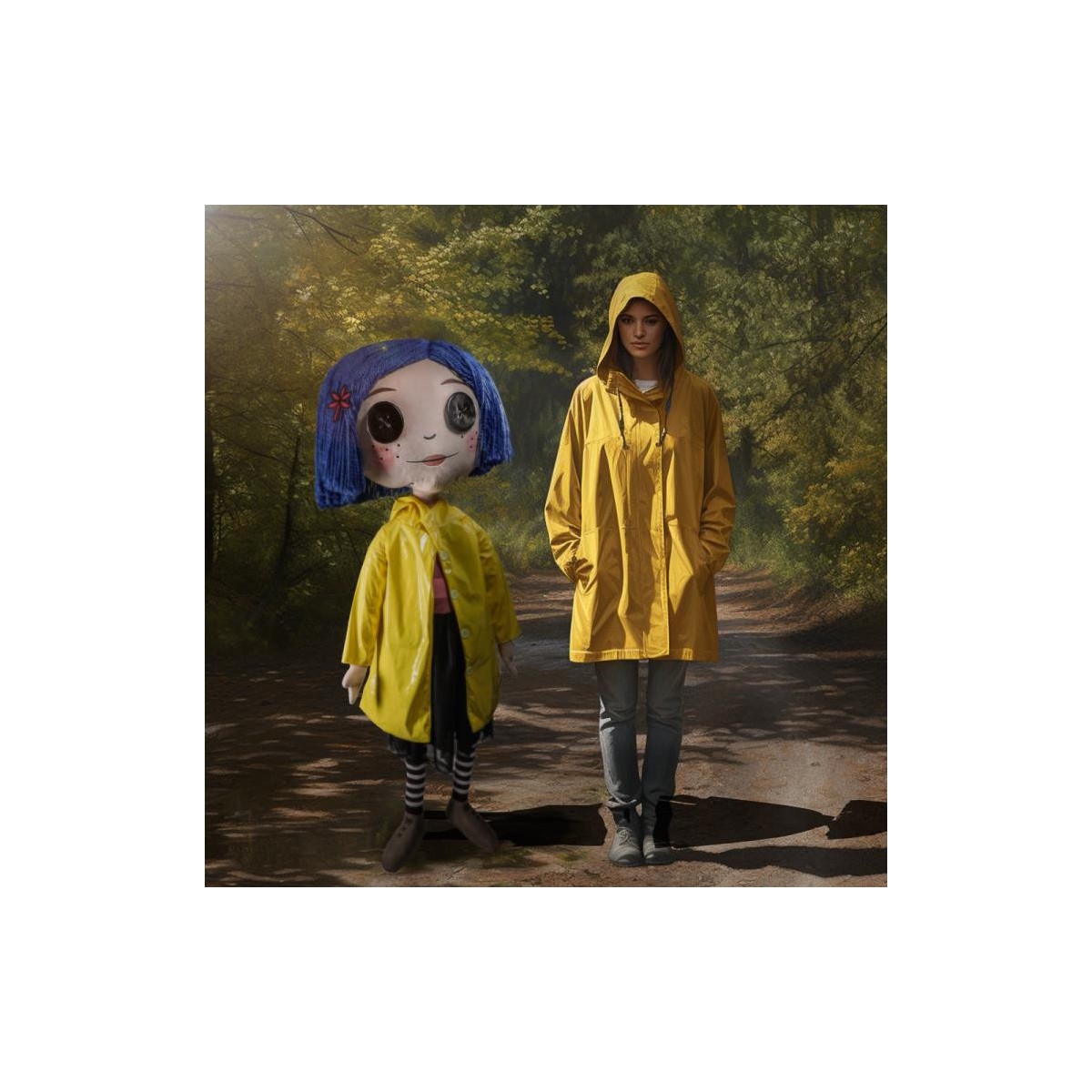 Kidrobot Coraline - Coraline con ojos de botón - Muñeca tamaño real 1/1