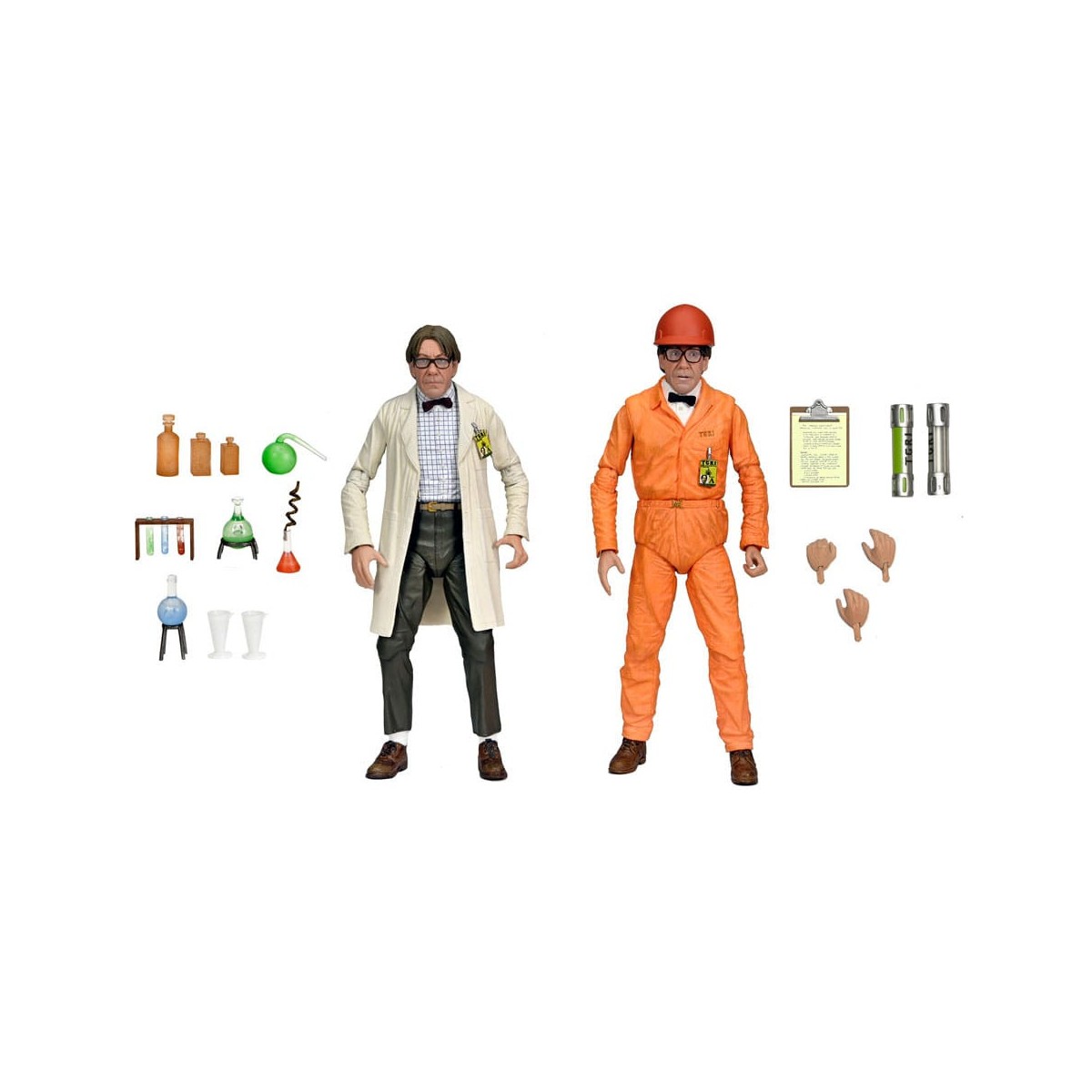 Neca - Profesor Perry con bata de laboratorio y Profesor Perry con traje para materiales peligrosos