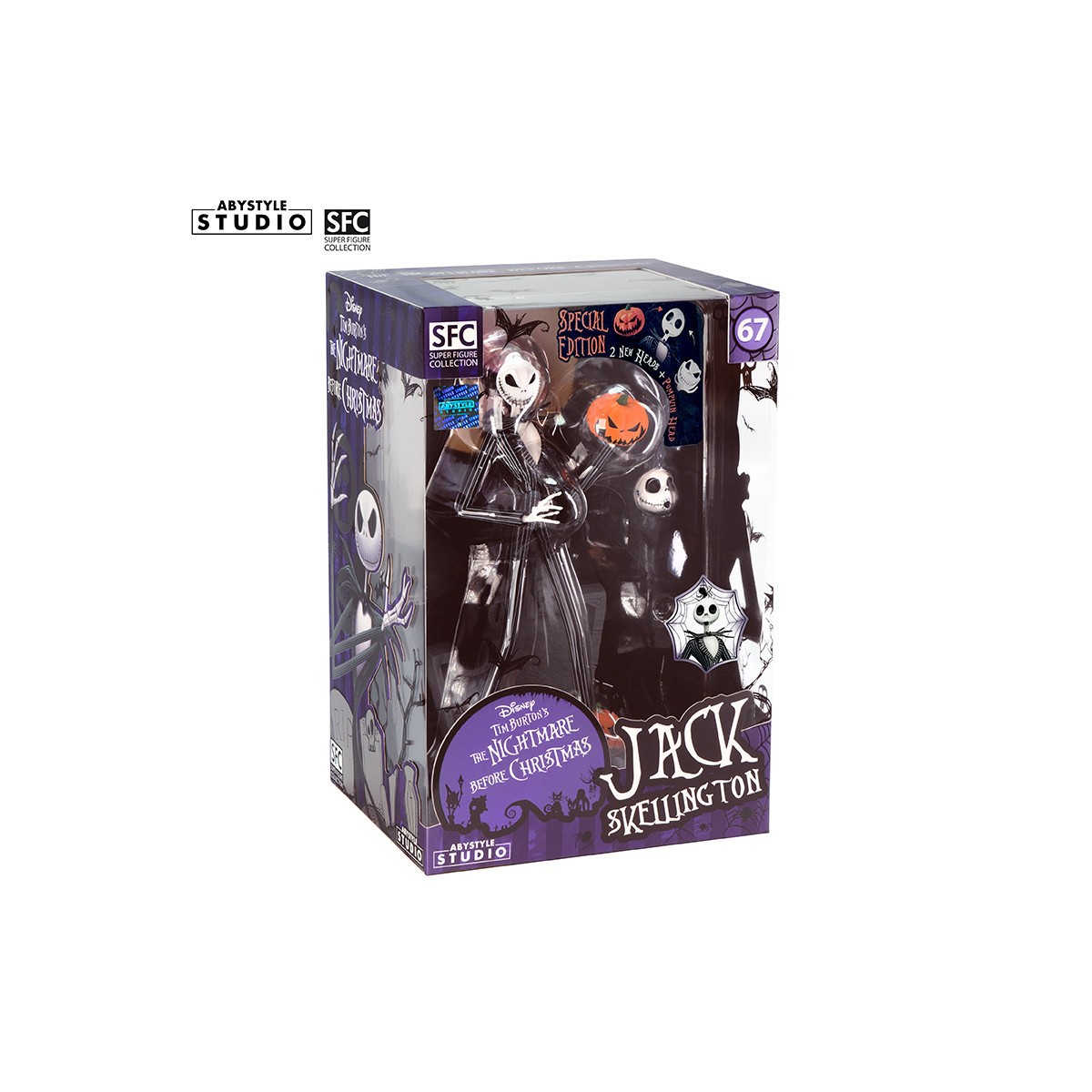 Abystyle - PESADILLA ANTES DE NAVIDAD - Jack cara sonriente terrorífica - Colección Super Figuras 1/10