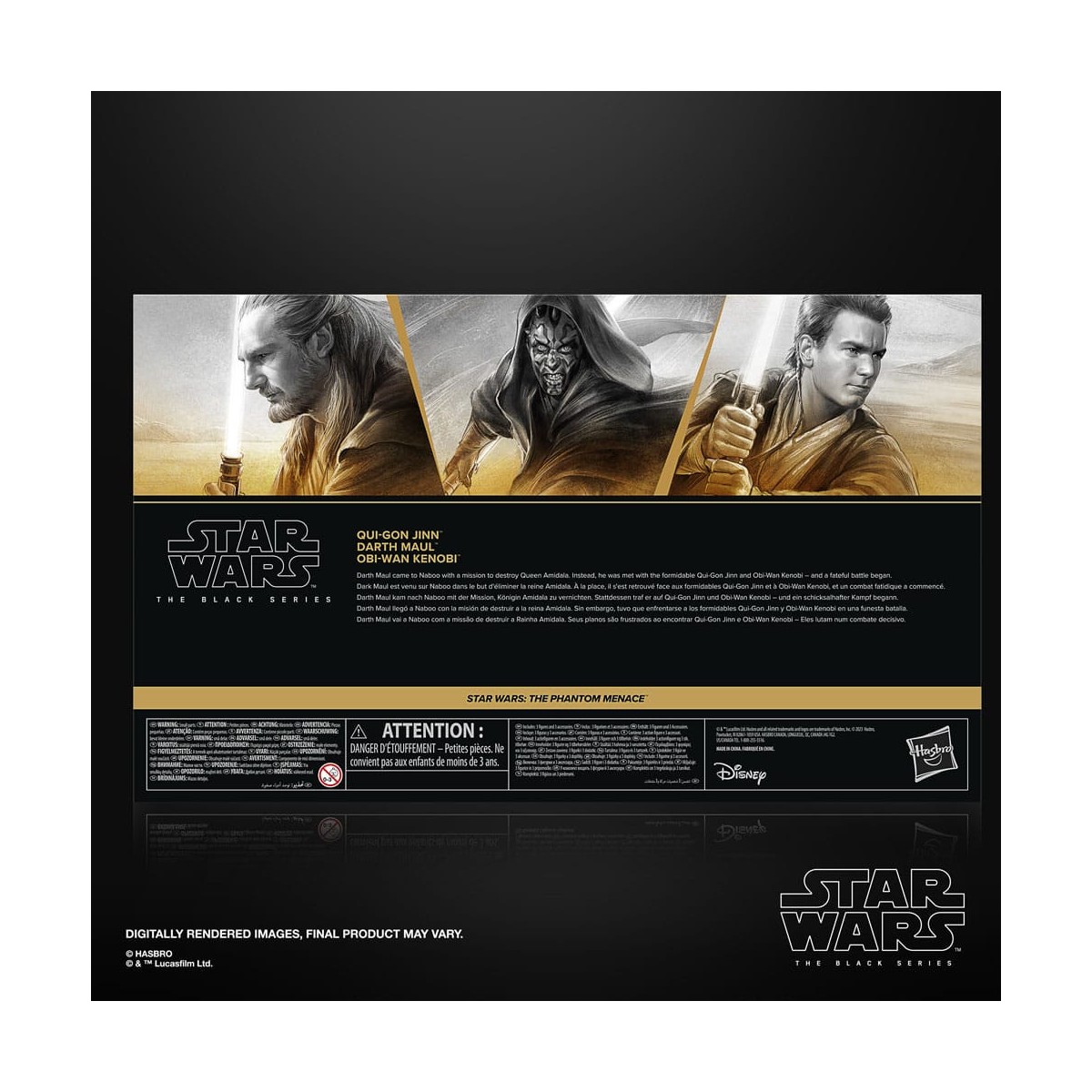 Star Wars Black Series - Pack Qui-Gon Jinn, Darth Maul, Obi-Wan Kenobi Episodio I