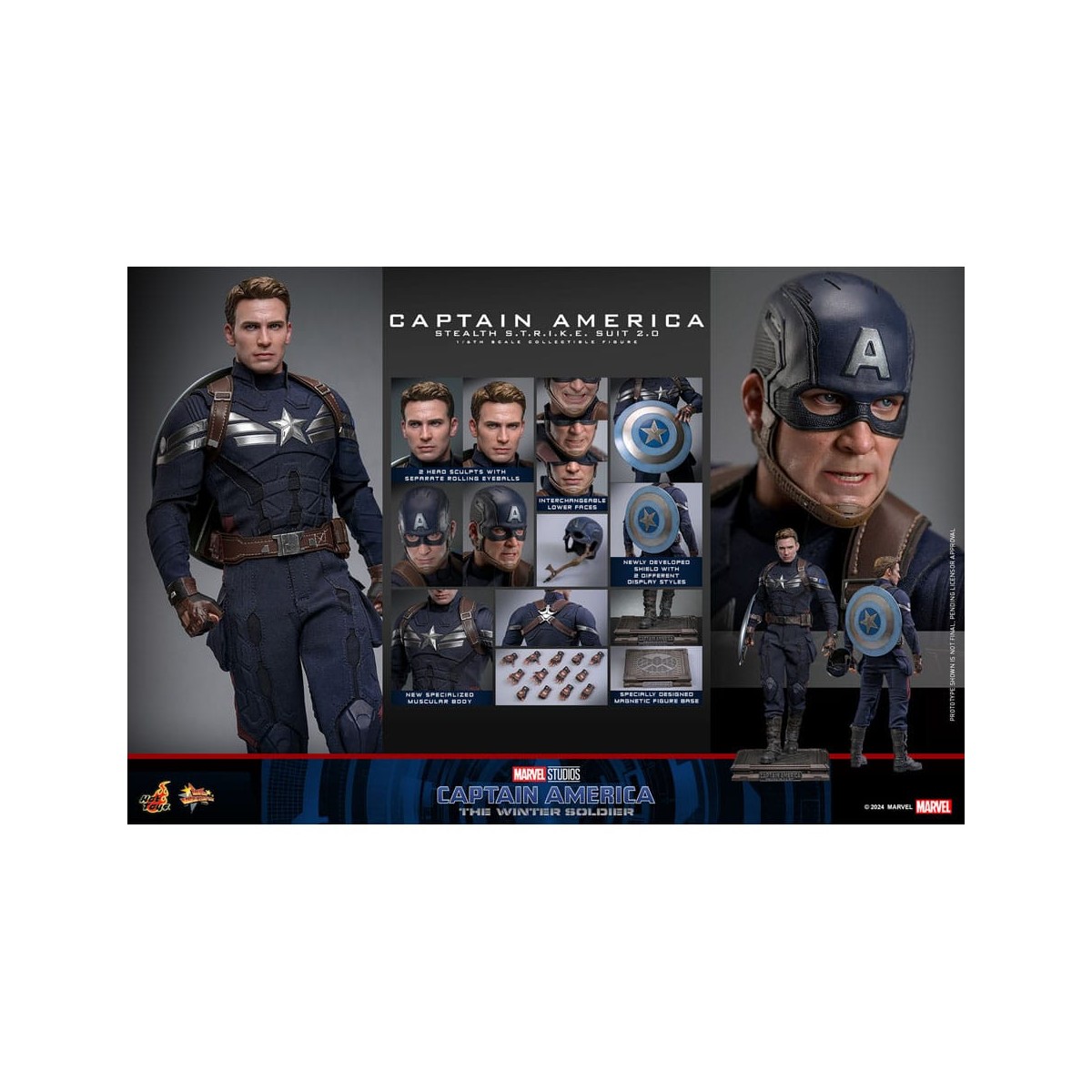 Hot Toys Capitán América: El Soldado de Invierno - Captain America Stealth S.T.R.I.K.E. Suit MMS 1/6