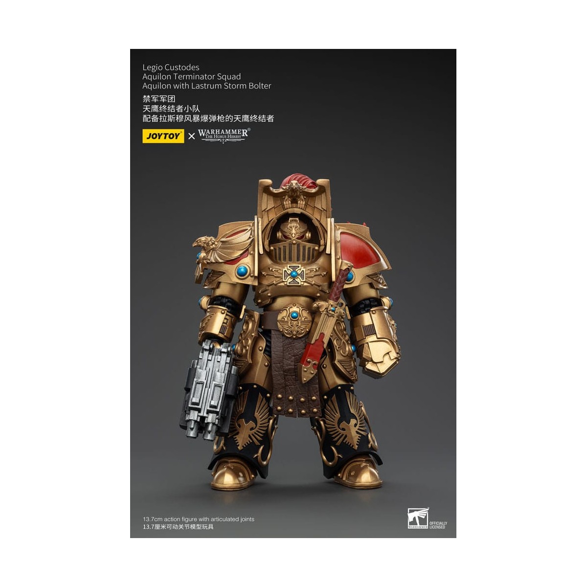 JoyToy Space Marines - Escuadra Terminator Legio Custodes Aquilon - Aquilon con Tormenta Lastrum