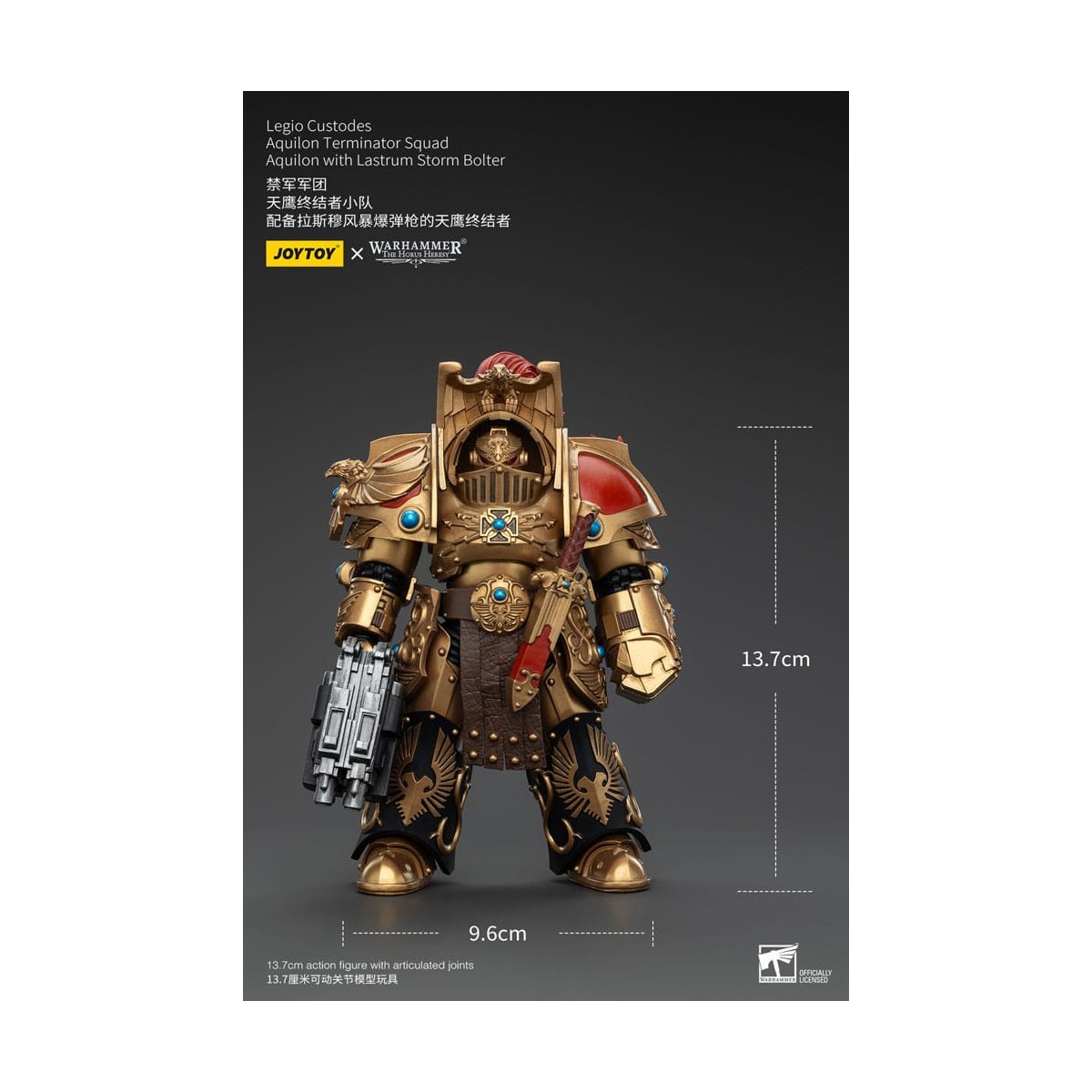 JoyToy Space Marines - Escuadra Terminator Legio Custodes Aquilon - Aquilon con Tormenta Lastrum