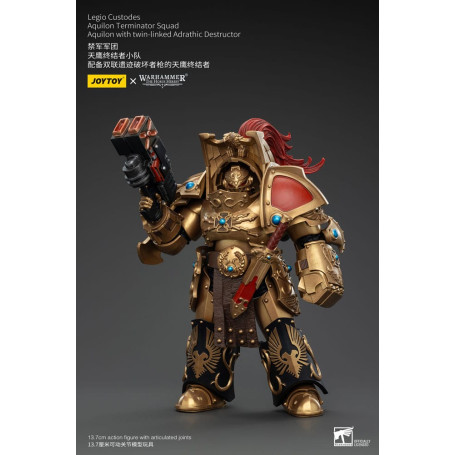 JoyToy Space Marines - Escuadra Terminator Legio Custodes Aquilon - Aquilon con Destructor Adrathic de enlace gemelo