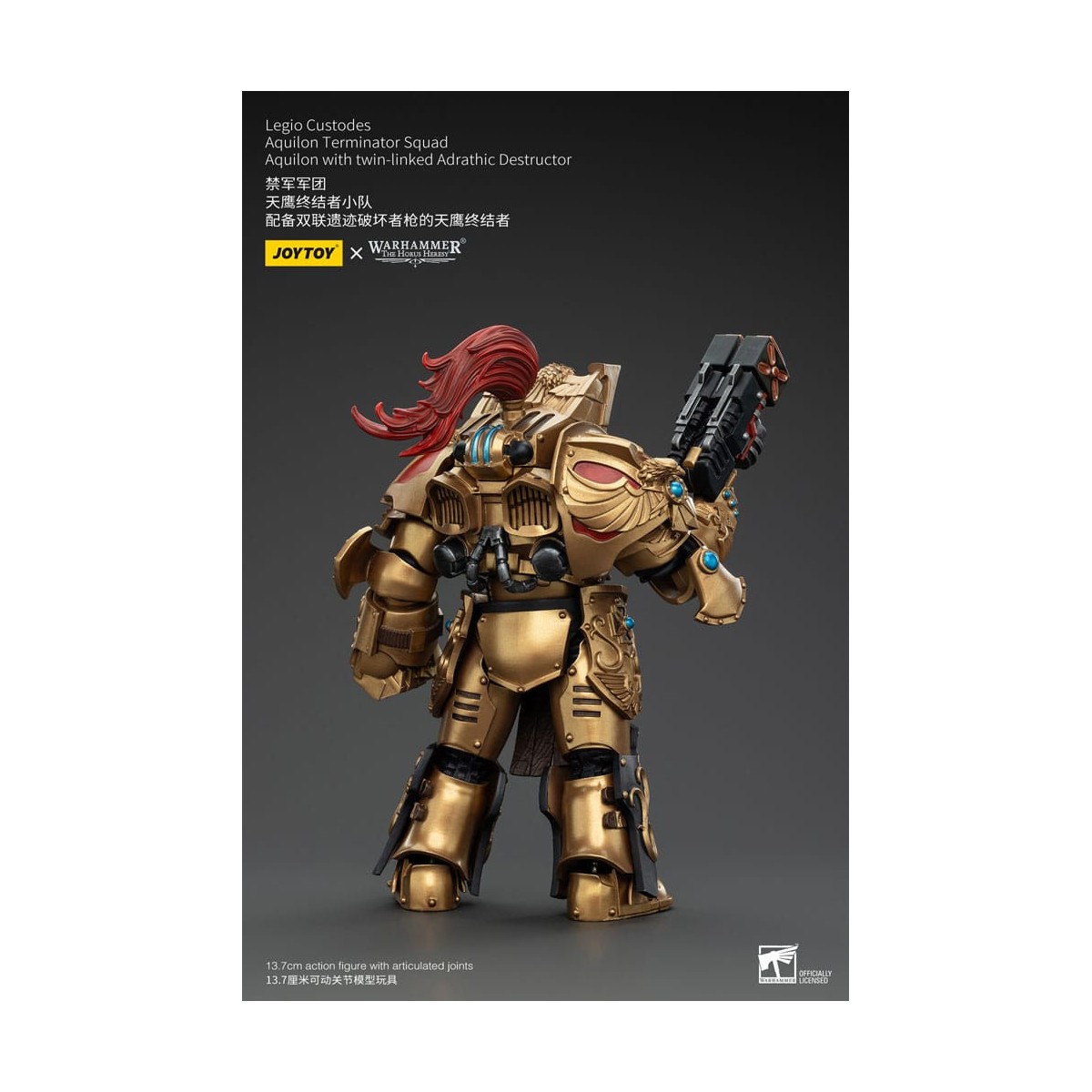 JoyToy Space Marines - Escuadra Terminator Legio Custodes Aquilon - Aquilon con Destructor Adrathic de enlace gemelo