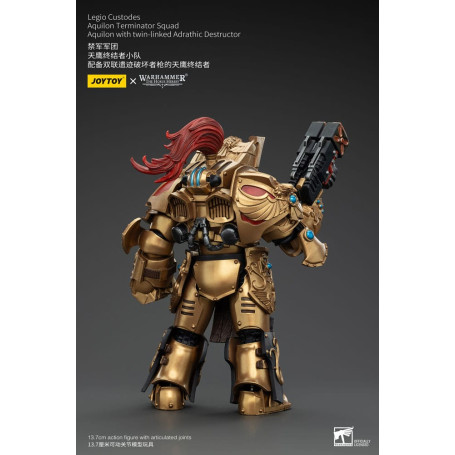 JoyToy Space Marines - Escuadra Terminator Legio Custodes Aquilon - Aquilon con Destructor Adrathic de enlace gemelo